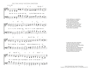 Hymn score of: See the holy victim smitten (Thomas Kelly/Johannes Thomas Rüegg)