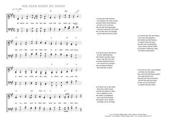 Hymn score of: Es kennt der Herr die Seinen - Der Herr kennt die Seinen (Carl Johann Philipp Spitta/Johannes Thomas Rüegg)