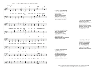 Hymn score of: The Lord his people all - The Lord knoweth his own (Carl Johann Philipp Spitta/Richard Massie/Johannes Thomas Rüegg)