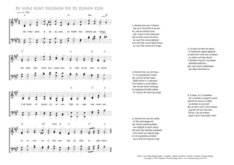 Hymn score of: De Heer kent al de zijnen - De Here kent degenen die de zijnen zijn (Carl Johann Philipp Spitta/Johannes Riemens/Johannes Thomas Rüegg)