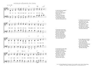 Hymn score of: De sina Herren känner - Herren känner de sina (Carl Johann Philipp Spitta/Torsten Lundberg/Johannes Thomas Rüegg)