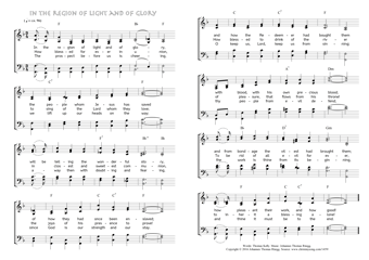 Hymn score of: In the region of light and of glory (Thomas Kelly/Johannes Thomas Rüegg)
