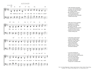 Hymn score of: Wat maakt gij door uw wenen - Afscheid (Carl Johann Philipp Spitta/Johannes Riemens/Johannes Thomas Rüegg)