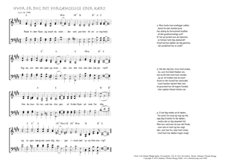 Hymn score of: Rask tiden flyer, og snart du stander - Hvor er dog det forgængelige eder kært (Carl Johann Philipp Spitta/Christian Benedictus Reventlow/Johannes Thomas Rüegg)