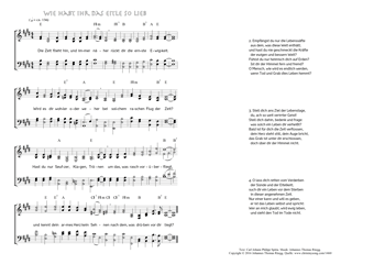 Hymn score of: Die Zeit flieht hin, und immer näher - Wie habt ihr das Eitle so lieb (Carl Johann Philipp Spitta/Johannes Thomas Rüegg)