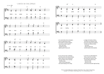 Hymn score of: Brethren, called by one vocation - Unity in the Spirit (Carl Johann Philipp Spitta/Richard Massie/Johannes Thomas Rüegg)