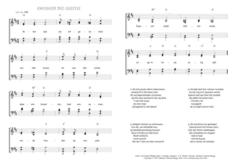 Hymn score of: Allen zijn wij erfgenamen - Enigheid des Geestes (Carl Johann Philipp Spitta/Johannes A. D. Molster/Johannes Thomas Rüegg)