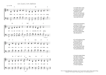 Hymn score of: Stem op en sang om døden - En sang om døden (Carl Johann Philipp Spitta/Christian Benedictus Reventlow/Johannes Thomas Rüegg)