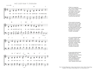 Hymn score of: Hef aan het lied van 't sterven - Het lied van 't sterven (Carl Johann Philipp Spitta/Johannes Riemens/Johannes Thomas Rüegg)