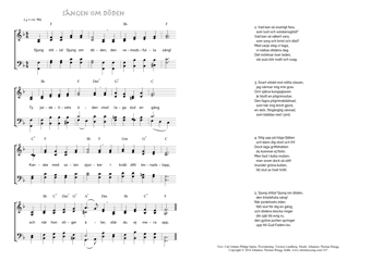 Hymn score of: Sjung stilla! Sjung om döden - Sången om döden (Carl Johann Philipp Spitta/Torsten Lundberg/Johannes Thomas Rüegg)