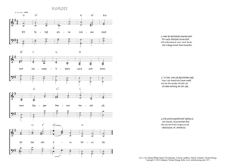 Hymn score of: Ett tåligt sinne kräves visst - Korset (Carl Johann Philipp Spitta/Torsten Lundberg/Johannes Thomas Rüegg)