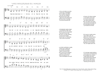 Hymn score of: Sjælens hjemstavn er i himlen - Vort borgerskab er i himlen (Carl Johann Philipp Spitta/Christian Benedictus Reventlow/Johannes Thomas Rüegg)