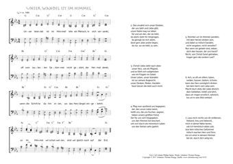 Hymn score of: Unser Wandel ist im Himmel! (Carl Johann Philipp Spitta/Johannes Thomas Rüegg)