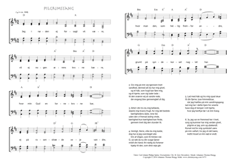 Hymn score of: Jeg i nøden ej forsagt vil være - Pilgrimssang (Carl Johann Philipp Spitta/Christian Benedictus Reventlow/Johannes Thomas Rüegg)