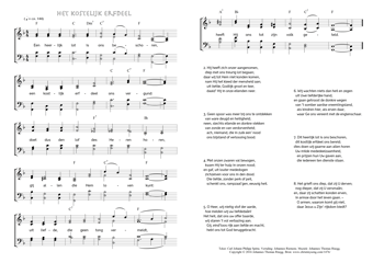 Hymn score of: Een heerlijk lot is ons beschoren - Het kostelijk erfdeel (Carl Johann Philipp Spitta/Johannes Riemens/Johannes Thomas Rüegg)