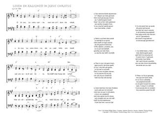 Hymn score of: O Jezus, Levenszonne - Leven en zaligheid in Jezus Christus (Carl Johann Philipp Spitta/Johannes Riemens/Johannes Thomas Rüegg)