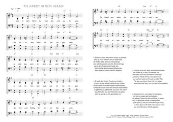 Hymn score of: Was in dem Herrn du tust, das wird gelingen - Die Arbeit in dem Herrn (Carl Johann Philipp Spitta/Johannes Thomas Rüegg)