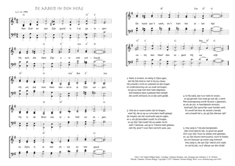Hymn score of: Aan God en aan Zijn gunst is 't al gelegen - De arbeid in den Here (Carl Johann Philipp Spitta/Johannes A. D. Molster/Johannes Riemens/Johannes Thomas Rüegg)