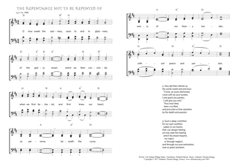 Hymn score of: O how sweet the sadness - The repentance not to be repented of (Carl Johann Philipp Spitta/Richard Massie/Johannes Thomas Rüegg)