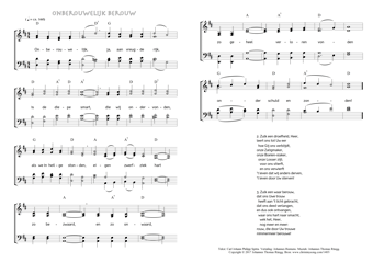 Hymn score of: Onberouwelijk - Onberouwelijk berouw (Carl Johann Philipp Spitta/Johannes Riemens/Johannes Thomas Rüegg)