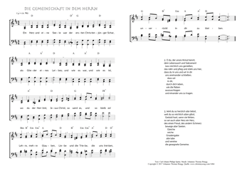 Hymn score of: Ein Herz und eine Seele war - Die Gemeinschaft in dem Herrn (Carl Johann Philipp Spitta/Johannes Thomas Rüegg)