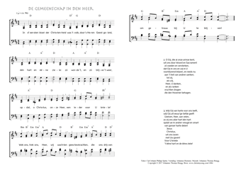 Hymn score of: In d' eersten bloei der Christenheid - De gemeenschap in den Heer (Carl Johann Philipp Spitta/Johannes Riemens/Johannes Thomas Rüegg)