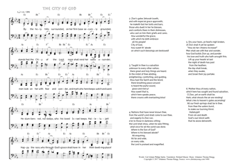 Hymn score of: By the holy hills surrounded - The city of God (Carl Johann Philipp Spitta/Richard Massie/Johannes Thomas Rüegg)