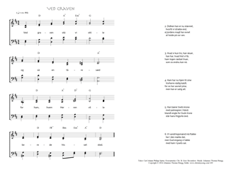 Hymn score of: Ved graven stå vi stille - Ved graven (Carl Johann Philipp Spitta/Christian Benedictus Reventlow/Johannes Thomas Rüegg)