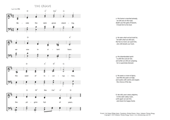 Hymn score of: Beside the dark grave standing - The grave (Carl Johann Philipp Spitta/Richard Massie/Johannes Thomas Rüegg)