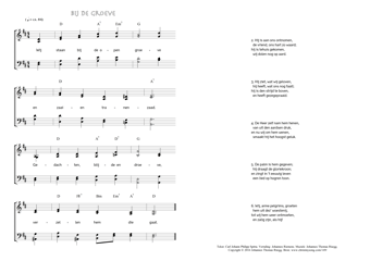 Hymn score of: Wij staan bij de open groeve - Bij de groeve (Carl Johann Philipp Spitta/Johannes Riemens/Johannes Thomas Rüegg)