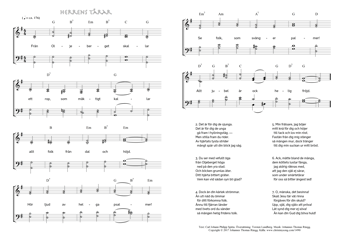 Hymn score of: Från Oljeberget skallar - Herrens tårar (Carl Johann Philipp Spitta/Torsten Lundberg/Johannes Thomas Rüegg)