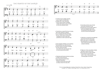 Hymn score of: Can then the world make no provision - The vanity of the world (Carl Johann Philipp Spitta/Richard Massie/Johannes Thomas Rüegg)