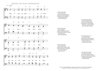 Hymn score of: What affects my heart? - Before the Holy Communion (Carl Johann Philipp Spitta/Richard Massie/Johannes Thomas Rüegg)