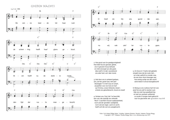Hymn score of: De zonne keerde tot haar rust - Goeden nacht! (Carl Johann Philipp Spitta/Johannes Riemens/Johannes Thomas Rüegg)