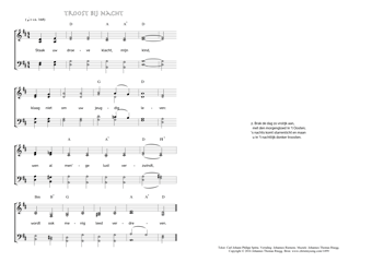 Hymn score of: Staak uw droeve klacht, mijn kind - Troost bij nacht (Carl Johann Philipp Spitta/Johannes Riemens/Johannes Thomas Rüegg)