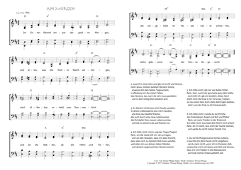 Hymn score of: Im Osten flammt empor der goldne Morgen - Am Morgen (Carl Johann Philipp Spitta/Johannes Thomas Rüegg)