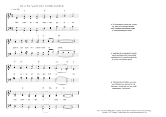 Hymn score of: Met vriendelijk kleurengetover - De ure van het avondgebed (Carl Johann Philipp Spitta/Johannes Riemens/Johannes Thomas Rüegg)