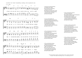 Hymn score of: Come to thy temple here on earth (Paul Gerhardt/Catherine Winkworth/Johannes Thomas Rüegg)