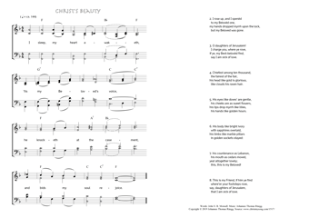 Hymn score of: I sleep, my heart awaketh - Christ's Beauty (John S. B. Monsell/Johannes Thomas Rüegg)