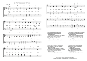 Hymn score of: Lebt, ihr Christen, so allhier auf Erden - Christi Fußstapfen (Verfasser/in unbekannt/Johannes Thomas Rüegg)