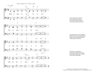Hymn score of: Brightly hopeful for the future - The Days of my Life (John S. B. Monsell/Johannes Thomas Rüegg)