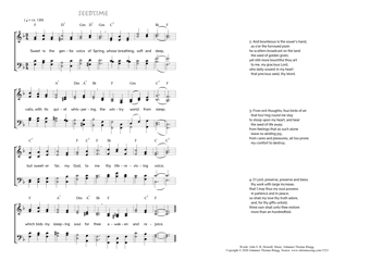 Hymn score of: Sweet is the gentle voice of Spring - Seedtime (John S. B. Monsell/Johannes Thomas Rüegg)