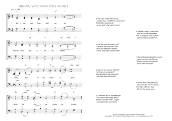 Hymn score of: Sinner, wilt thou still go on? (Thomas Kelly/Johannes Thomas Rüegg)