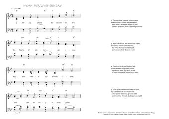 Hymn score of: O Holy Ghost! thy heavenly dew - Hymn for Whit-Sunday (Johann Caspar Lavater/Frances Elizabeth Cox/Johannes Thomas Rüegg)