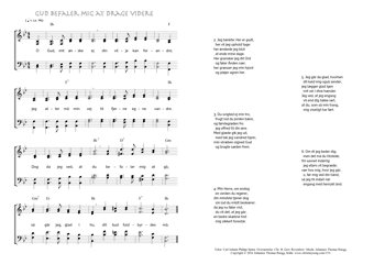 Hymn score of: O Gud, mit ønske ej - Gud befaler mig at drage videre (Carl Johann Philipp Spitta/Christian Benedictus Reventlow/Johannes Thomas Rüegg)