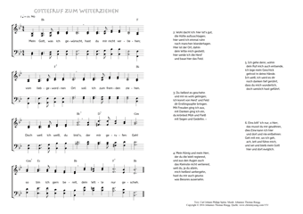 Hymn score of: Mein Gott, was ich gewünscht - Gottesruf zum Weiterziehen (Carl Johann Philipp Spitta/Johannes Thomas Rüegg)