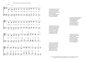 Hymn score of: Gij hebt, o God, den wens - Geroepen naar elders (Carl Johann Philipp Spitta/Johannes Riemens/Johannes Thomas Rüegg)