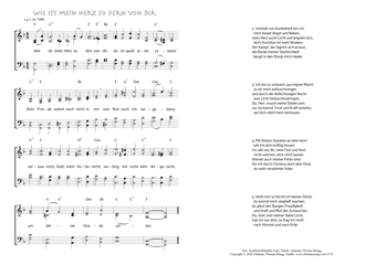 Hymn score of: Wie ist mein Herz so fern von dir (Gottfried Benedikt Funk/Johannes Thomas Rüegg)