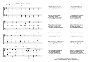 Hymn score of: Ich komme vor dein Angesicht - Allgemeines Gebet (Christian Fürchtegott Gellert/Johannes Thomas Rüegg)