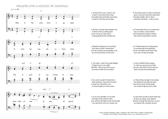 Hymn score of: Now in thy presence I appear - Prayer for Mercies in general (Christian Fürchtegott Gellert/Henry Mills/Johannes Thomas Rüegg)